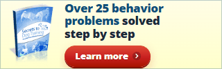 Over 25 behavior problems solved step by step. Shown with the Secrets to Dog Training eBook cover.