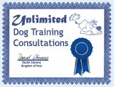 Unlimited dog training consultations certificate